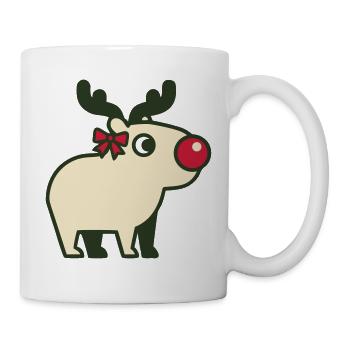 Rentier Rote Nase Icon - Tasse - Weiß - Rechts