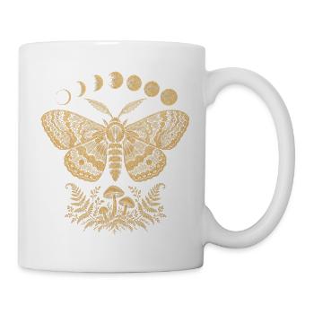Der Nachtfalter unter den Mondphasen - Tasse - Weiß - Rechts