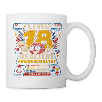 18 Geburtstag Gamer Volljährig Gaming Geschenk - Tasse - Weiß - Rechts