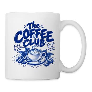 The Coffee Club – Fueled by Caffeine | Retro Kaffe - Tasse - Weiß - Rechts
