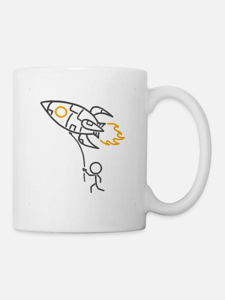 Pocket Rocket (für helle Hintergründe) - Tasse - Weiß