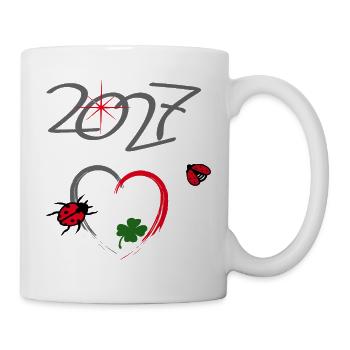 Neujahr 2027 Glücksdesign - Tasse - Weiß - Rechts