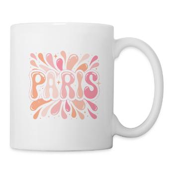 Paris Pastel Pop Art Mädchen Chic - Tasse - Weiß - Rechts