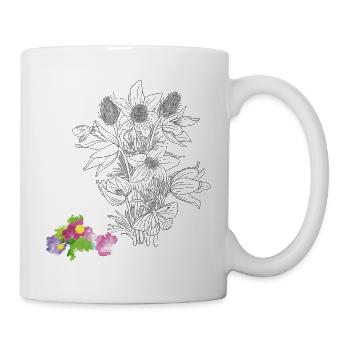 Blumenstrauß - Tasse - Weiß - Rechts