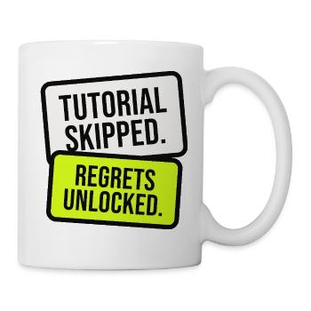 Bedauern freigeschaltet Meme - Tasse - Weiß - Rechts