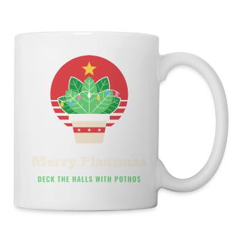 Fröhliche Plantmas, lustige Pflanzenliebhaber-Weihnachten - Tasse - Weiß - Rechts