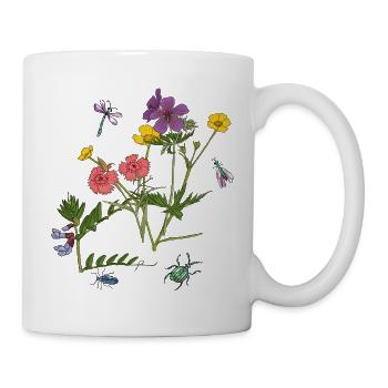 Blumenwiese - Tasse - Weiß - Rechts