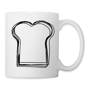 Brotscheibe handgezeichnet - Tasse - Weiß - Rechts