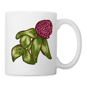 Karmesinblüte mit Farnblättern - Tasse - Weiß - Rechts
