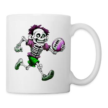 Skelett Rugby - Tasse - Weiß - Rechts