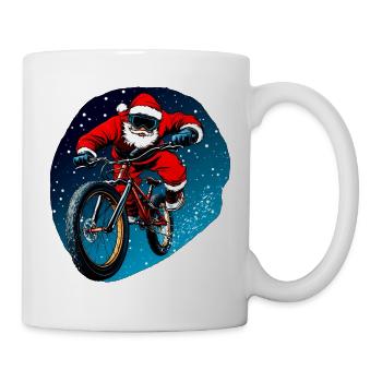 Downhill Biker Weihnachten - Tasse - Weiß - Rechts