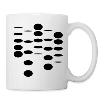 Abstraktes Punktemuster - Tasse - Weiß - Rechts