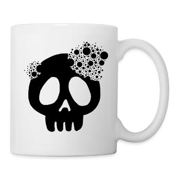 Schwarzer Schädel und Auflösung - Tasse - Weiß - Rechts