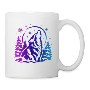 Wolf im Winterwald - Tasse - Weiß - Rechts
