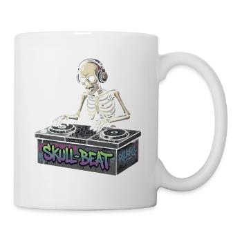 Skelettartiger DJ Skull Beat - Tasse - Weiß - Rechts