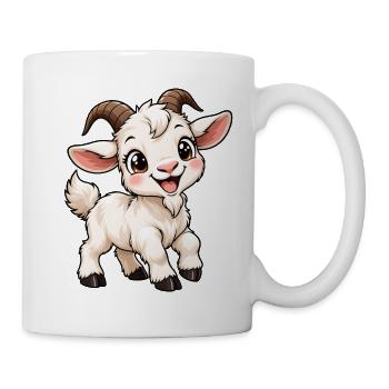 Ziege Kawaii Style – Süßes Bauernhoftier - Tasse - Weiß - Rechts