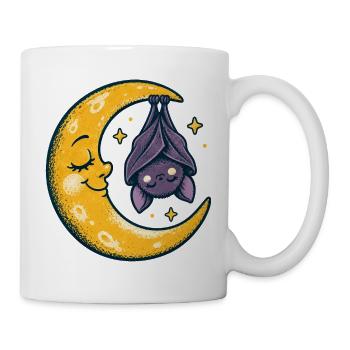 Die Mondsichel mit der schlafenden Fledermaus - Tasse - Weiß - Rechts