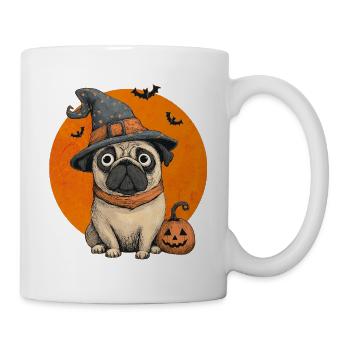 Mops Halloween - Tasse - Weiß - Rechts