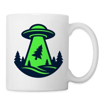Ufo Wald Entfuehrung Grafik - Tasse - Weiß - Rechts