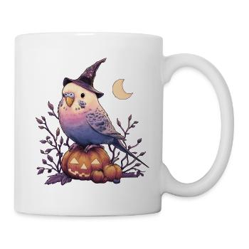 Wellensittich Halloween - Tasse - Weiß - Rechts
