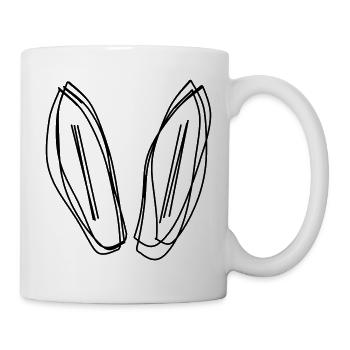 Hasenohren handgezeichnet - Tasse - Weiß - Rechts