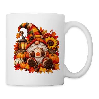 Herbst-Gnom-Cozy Cup-Szene - Tasse - Weiß - Rechts