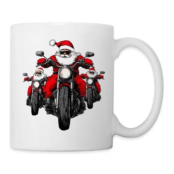 Motorradfahrer Weihnachten / Santa Motorrad - Tasse - Weiß - Rechts
