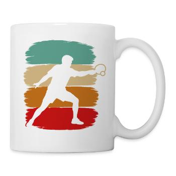 Tischtennis Spieler Grunge Pinselstriche Retro - Tasse - Weiß - Rechts