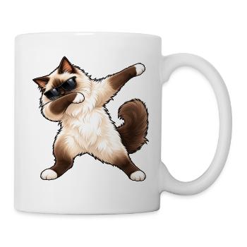 Dabbing Birma-Katze – Lustiger Katzentanz - Tasse - Weiß - Rechts