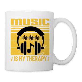 Music is my Therapy Musik meine Therapie Sprüche - Tasse - Weiß - Rechts