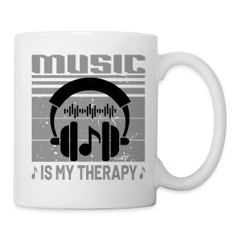 Music is my Therapy Musik meine Therapie Sprüche - Tasse - Weiß - Rechts