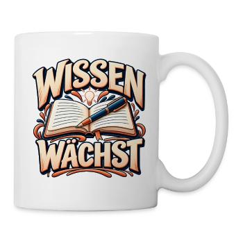 Lehrerleben: Wissen wächst jeden Tag | Lehrershirt - Tasse - Weiß - Rechts