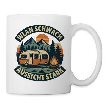 WLAN Schwach – Aussicht Stark Camping - Tasse - Weiß - Rechts