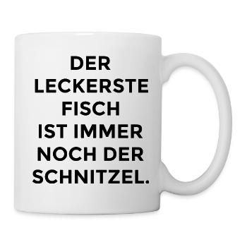 Schnitzel Spruch - Tasse - Weiß - Rechts