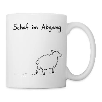 Schaf im Abgang - Tasse - Weiß - Rechts
