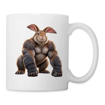 Gorilla Rabbit – Muskulöses und lustiges Hybridtier - Tasse - Weiß - Rechts