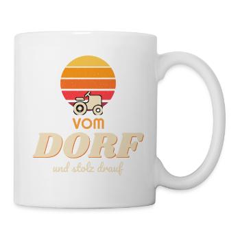 Vom Dorf und stolz drauf – Shirt für Landliebe - Tasse - Weiß - Rechts