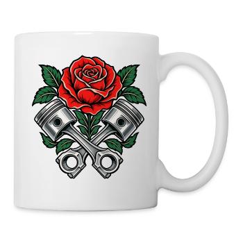 Rose and Pistons Tattoo-Maschinen - Tasse - Weiß - Rechts
