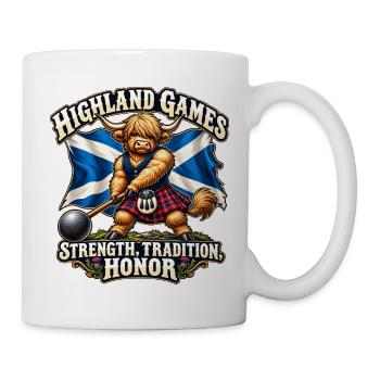 Highland Games Krafttradition Ehrung - Tasse - Weiß - Rechts