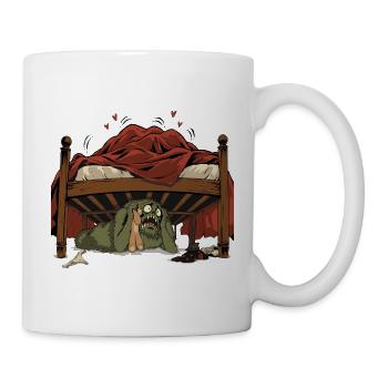 Monster unter dem Bett - Tasse - Weiß - Rechts