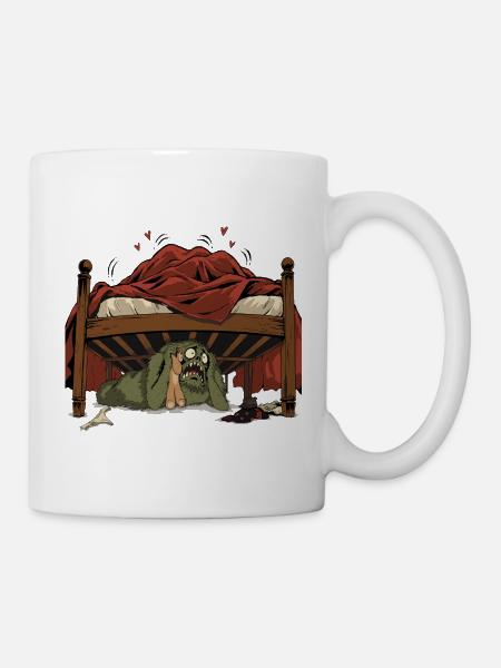 Monster unter dem Bett - Tasse - Weiß