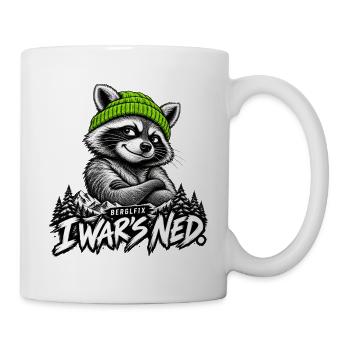 Wald-Raccoon mit grüner Mütze - Tasse - Weiß - Rechts