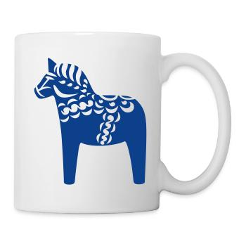 Dala Pferd - Tasse - Weiß - Rechts