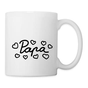 Papa - Herz - Line - Tasse - Weiß - Rechts