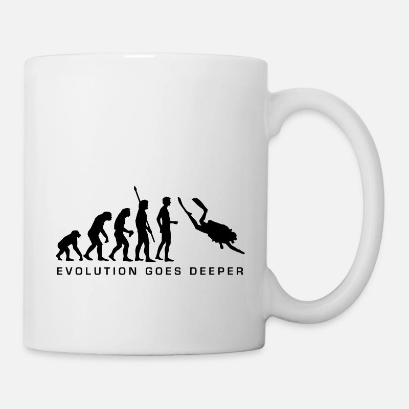 evolution_taucher_b - Tasse - Weiß