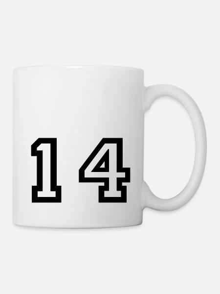 nombre - 14 - quatorze - Mug blanc - blanc