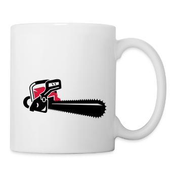 Une tronçonneuse - Mug blanc - blanc - Droite