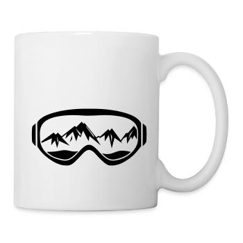 Skibrille T-Shirt Design - Tasse - Weiß - Rechts