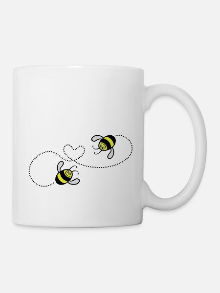 2 Bienchen in love - Tasse - Weiß