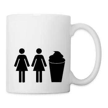 2 girls 1 cup - Tasse - Weiß - Rechts